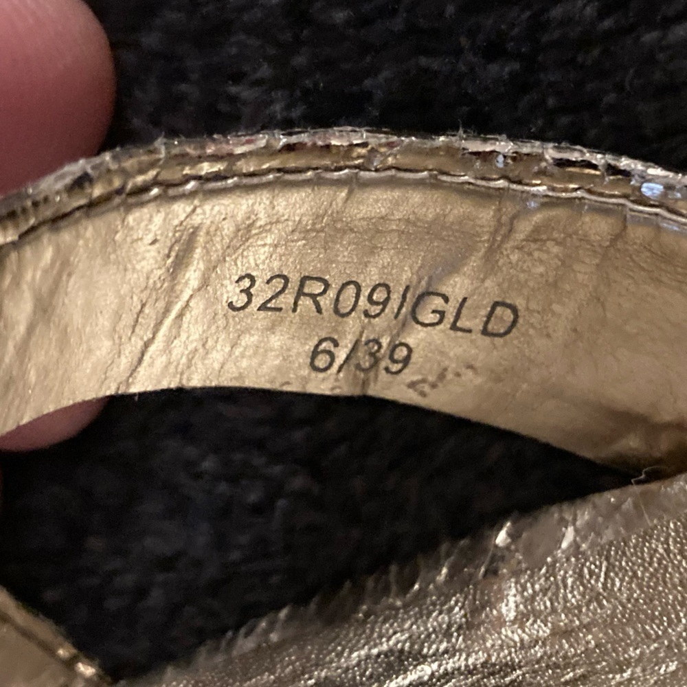 Topshop Gold Metallic Crackle Heels Ankle Wrap Criss Cross Holiday US 8.5/UK 6 - Picture 4 of 9